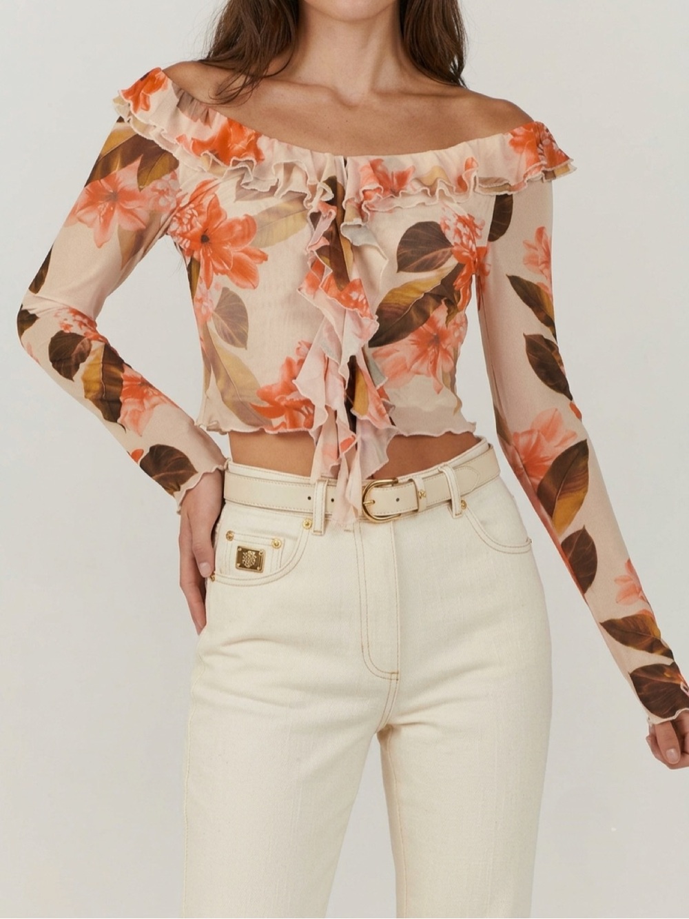 Charlie Holiday Alexandra CropTop Rustic Floral Size Small NWT